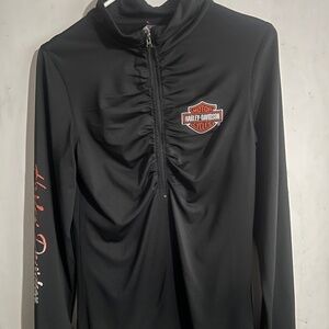 Womens Harley Davidson Long Sleeve Half Zip Shirt , Size Medium